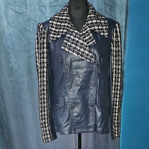 White House Black Market - Pieced Coared Moto - Officer Blue - Size 18